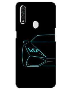 Чехол для OPPO A31 с картинкой «Голубой силуэт Lamborghini»
