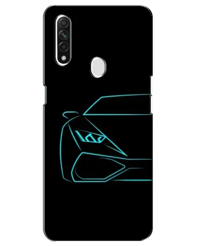 Чехол для OPPO A31 с картинкой «Голубой силуэт Lamborghini»
