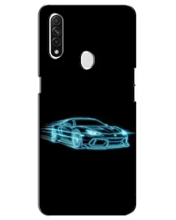 Чехол для OPPO A31 с картинкой «Неоновый контур Lamborghini»