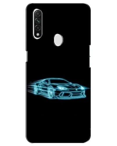 Чехол для OPPO A31 с картинкой «Неоновый контур Lamborghini»