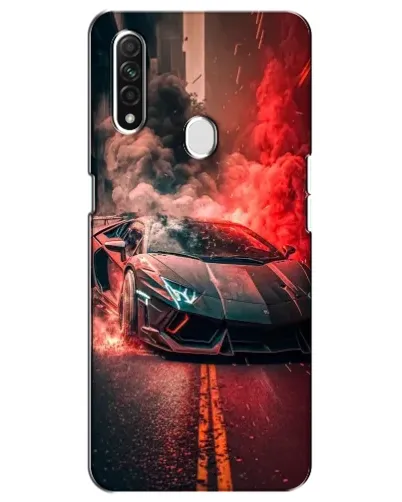 Чехол для OPPO A31 с картинкой «Lamborghini красный дым»