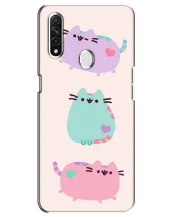Чохол для OPPO A31 з картинкою «Pusheen тріо»