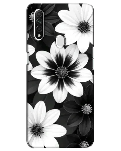 Чехол для OPPO A31 с картинкой «Монохромные астры»