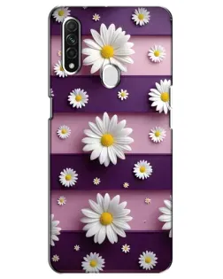 Чехол для OPPO A31 с картинкой «Ромашки на фиолетовом»