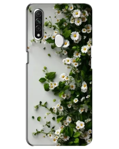 Чехол для OPPO A31 с картинкой «Ветка мелких белых цветов»