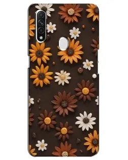 Чехол для OPPO A31 с картинкой «Узор из маленьких подсолнухов»
