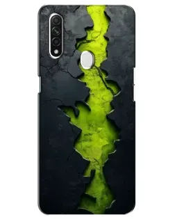 Чехол для OPPO A31 с картинкой «Салатовый разлом скалы»