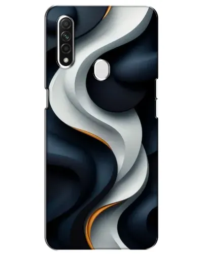 Чехол для OPPO A31 с картинкой «Объемные черно-белые ленты»