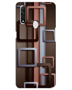 Чехол для OPPO A31 с картинкой «Коричневые объемные квадраты»