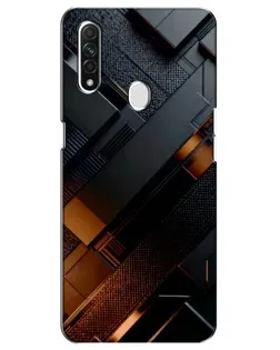 Чехол для OPPO A31 с картинкой «Черные геометрические блоки»