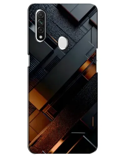 Чехол для OPPO A31 с картинкой «Черные геометрические блоки»