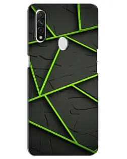 Чехол для OPPO A31 с картинкой «Зеленые геометрические линии»