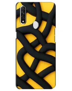 Чехол для OPPO A31 с картинкой «Черное желтое переплетение»