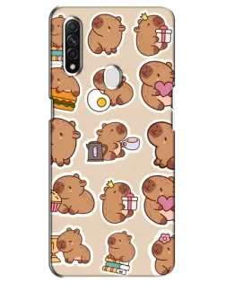 Чехол для OPPO A31 с картинкой «Капибары паттерн»