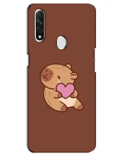 Чехол для OPPO A31 с картинкой «Капибара с сердцем»