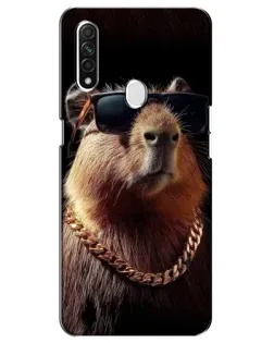 Чехол для OPPO A31 с картинкой «Капибара золотая цепь»
