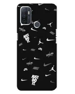 Чехол для OPPO A32 с картинкой «Nike Black Pattern»