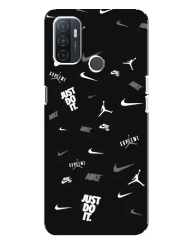 Чехол для OPPO A32 с картинкой «Nike Black Pattern»
