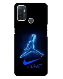 Чехол для OPPO A32 с картинкой «Jordan Neon Blue»