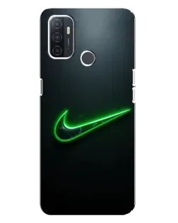 Чехол для OPPO A32 с картинкой «Неоновый контур Nike»
