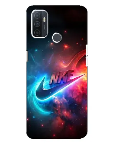 Чехол для OPPO A32 с картинкой «Огненный логотип Nike»