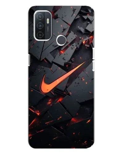Чехол для OPPO A32 с картинкой «Nike — эффект разломов»