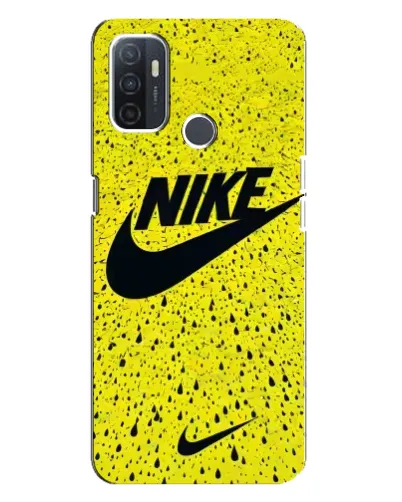 Чехол для OPPO A32 с картинкой «Желтый текстурный Nike»