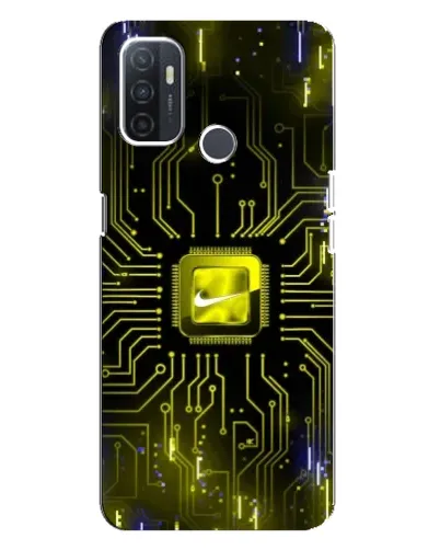 Чехол для OPPO A32 с картинкой «Nike — золотая искра»