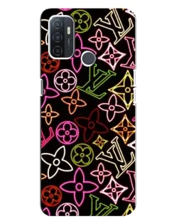 Чехол для OPPO A32 с картинкой «Неоновый микс Nike»