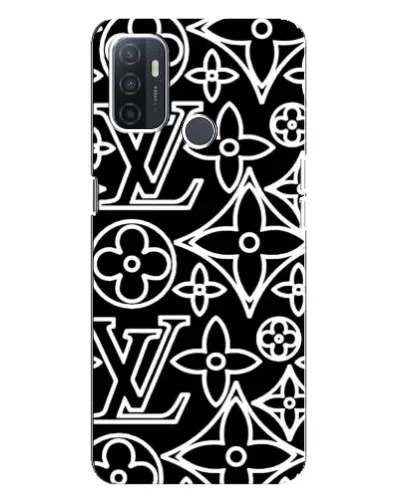 Чохол для OPPO A32 з картинкою «Чорно-білий візерунок LV»