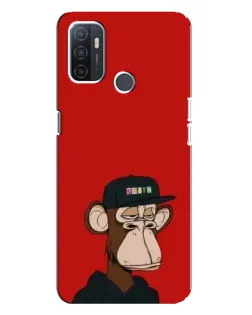 Чехол для OPPO A32 с картинкой «Bored Ape — красный фон»