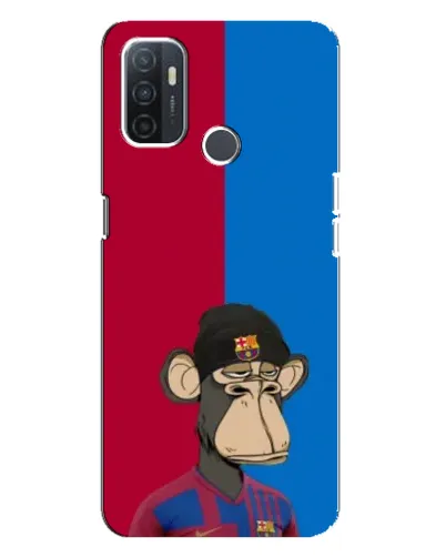 Чехол для OPPO A32 с картинкой «Bored Ape — фанат Барсы»