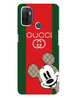 Чехол для OPPO A32 с картинкой «Gucci — полосы и Микки»
