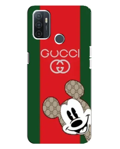 Чехол для OPPO A32 с картинкой «Gucci — полосы и Микки»
