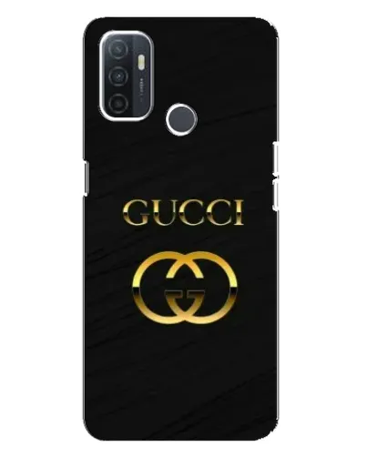 Чехол для OPPO A32 с картинкой «Золотой логотип Gucci»