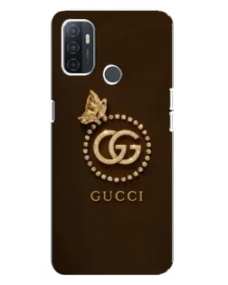 Чехол для OPPO A32 с картинкой «Gucci — золотая бабочка»