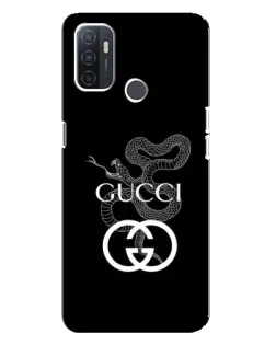 Чехол для OPPO A32 с картинкой «Gucci — серебряная змея»