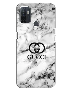 Чехол для OPPO A32 с картинкой «Gucci — мраморный шик»