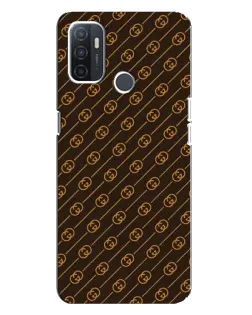 Чехол для OPPO A32 с картинкой «Gucci — золотые диагонали»