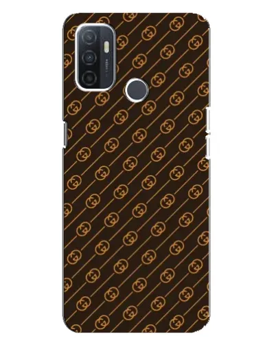 Чехол для OPPO A32 с картинкой «Gucci — золотые диагонали»