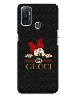 Чехол для OPPO A32 с картинкой «Минни Маус Gucci — черный»