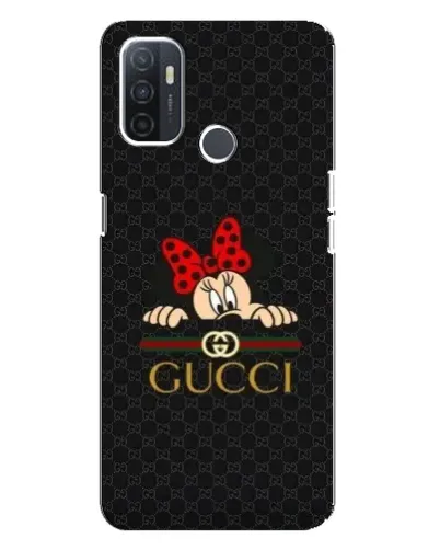 Чехол для OPPO A32 с картинкой «Минни Маус Gucci — черный»