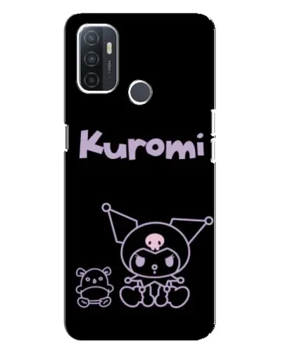 Чехол для OPPO A32 с картинкой «Kuromi — черный минимализм»
