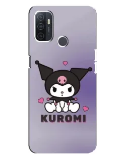 Чехол для OPPO A32 с картинкой «Kuromi — фиолетовый арт»