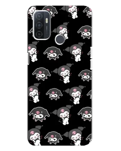 Чехол для OPPO A32 с картинкой «Черный паттерн Kuromi»