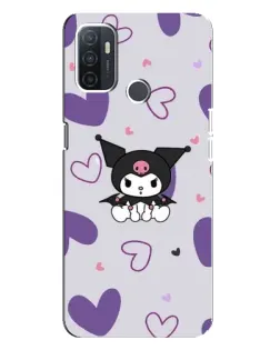 Чехол для OPPO A32 с картинкой «Kuromi и лавандовые сердца»