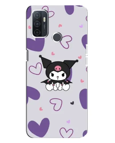 Чехол для OPPO A32 с картинкой «Kuromi и лавандовые сердца»