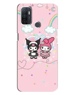 Чехол для OPPO A32 с картинкой «My Melody и Kuromi»