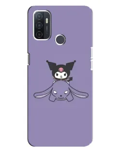 Чехол для OPPO A32 с картинкой «Kuromi на лиловом фоне»