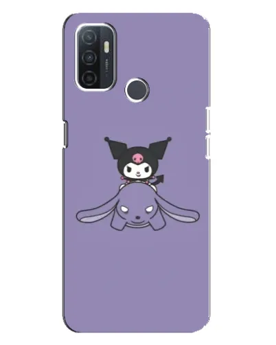 Чехол для OPPO A32 с картинкой «Kuromi на лиловом фоне»
